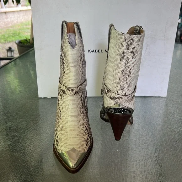 Isabel Marant Python Embossed Western Boots - Picture 10 of 14